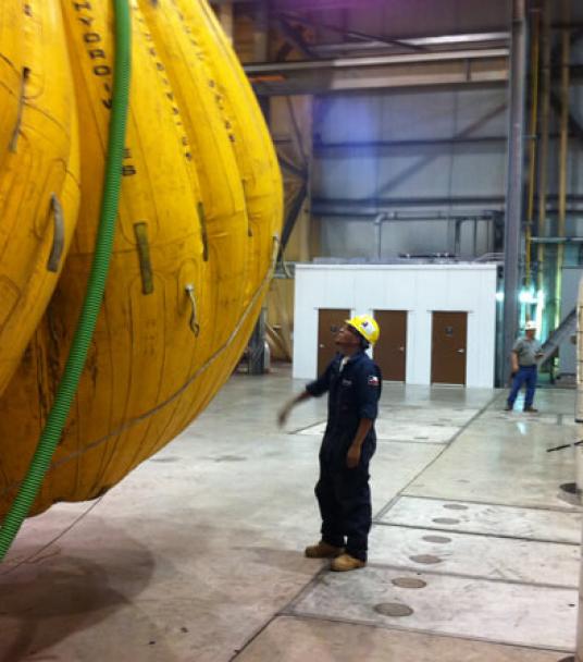 Proof Load Testing using water bags.