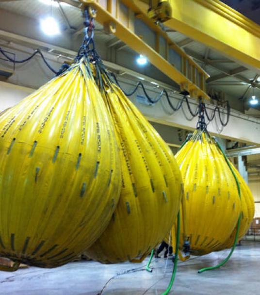 Proof Load Testing using water bags.