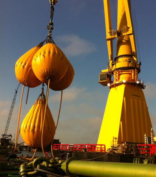 132 Metric Ton Proof Load Testing of Auxiliary Hoist on Derrick Barge.