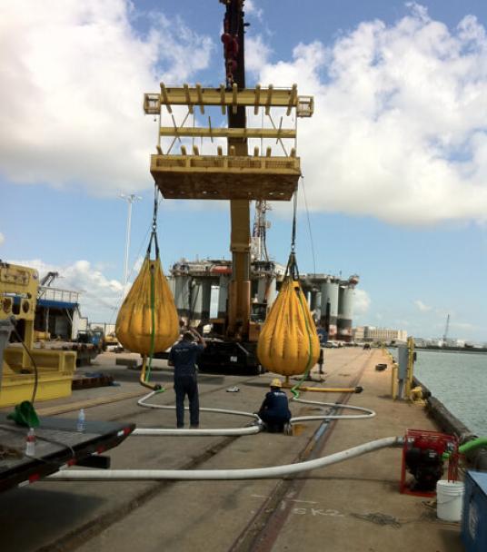 32,000 lb Proof Load Testing of Diving Equipment Storage Rack.