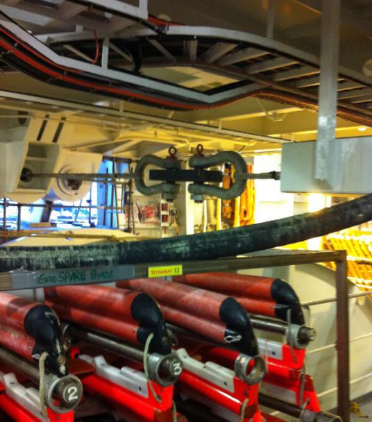 Using 150 Te Load Link to Proof Load Test Braking System on Survey Vessel Winches.